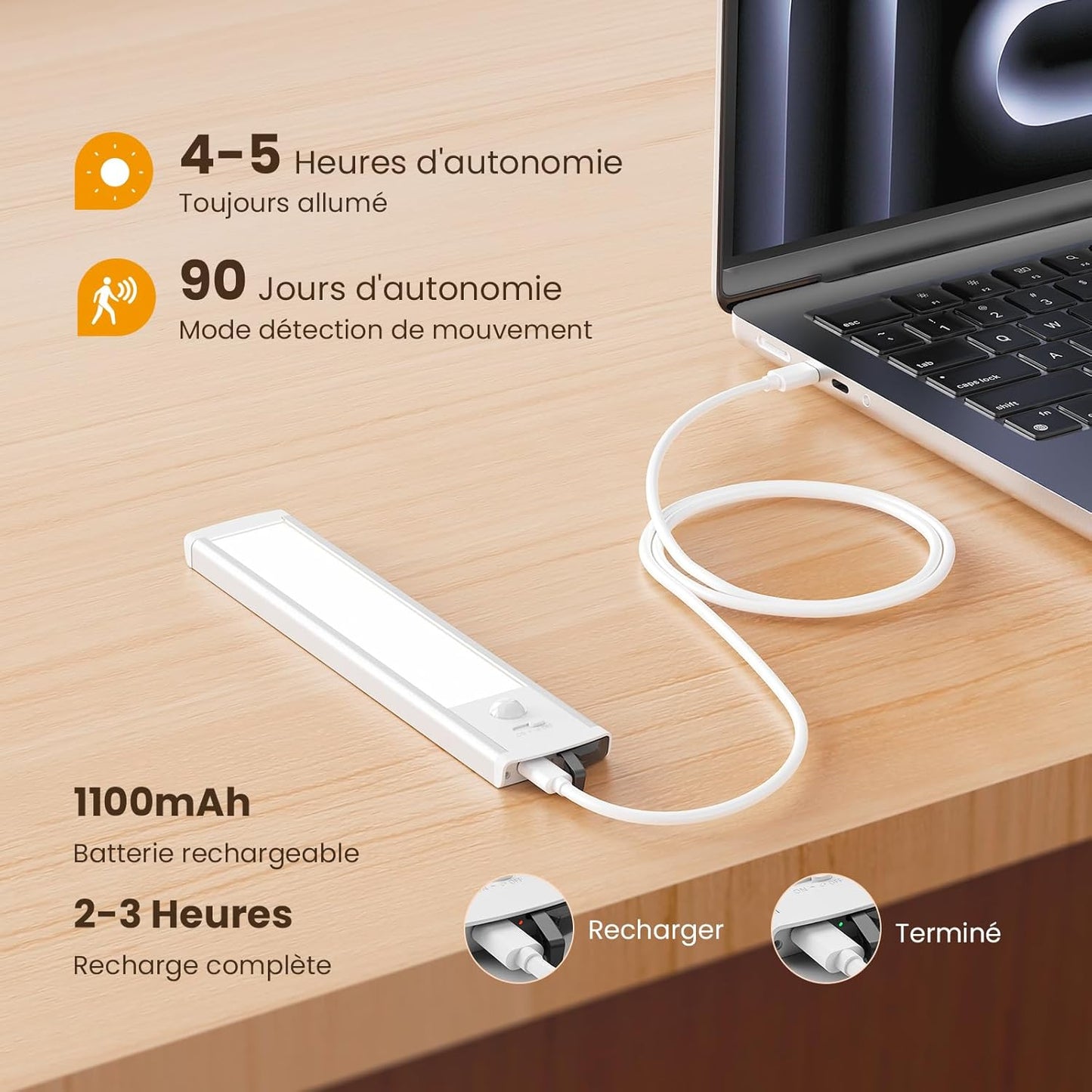 Barre LED USB à Détecteur de Mouvement
